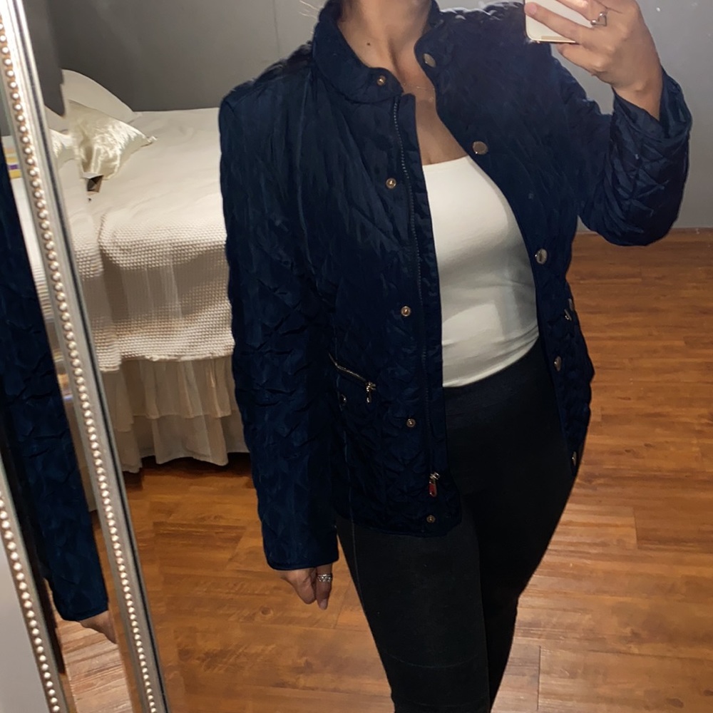 Zara blue quilted jacket
